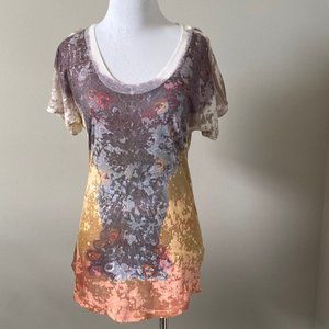 Free People Tie Die Slit Sleeve T